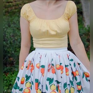 Pinup Couture Yellow Peasant Top XL